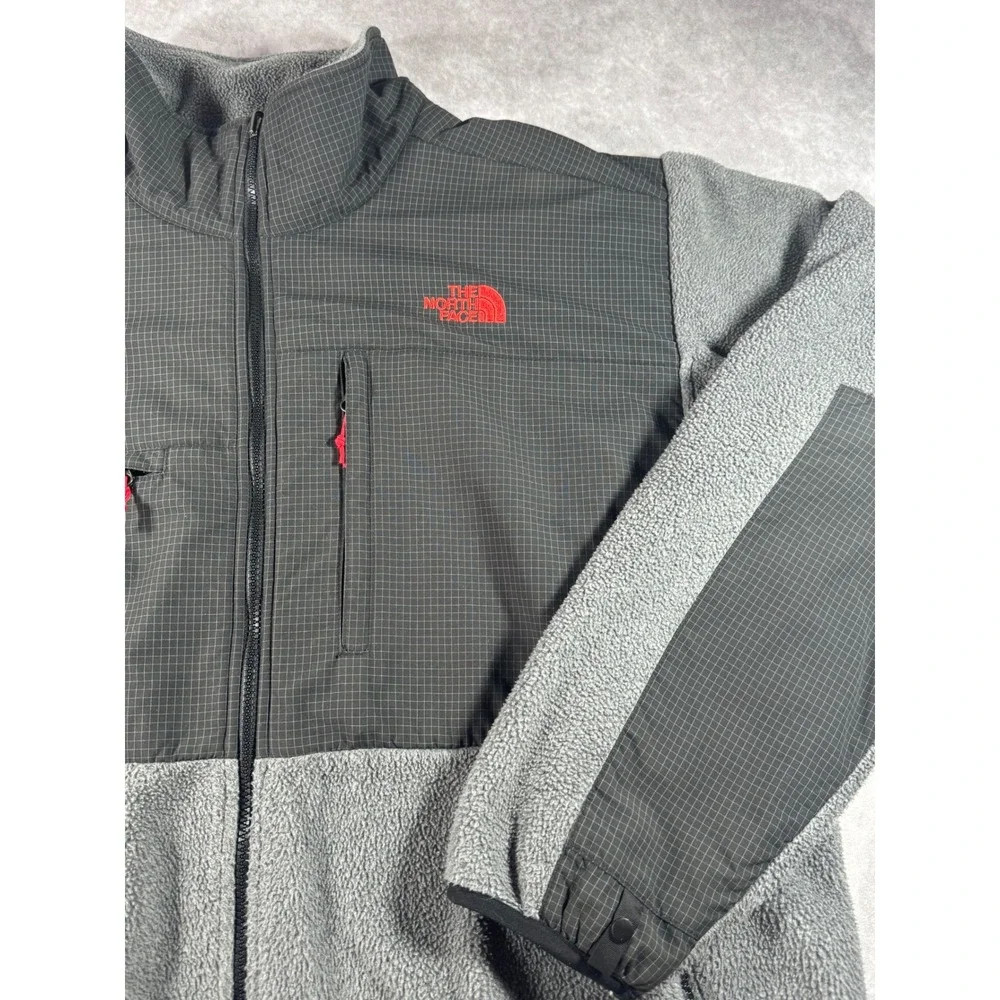 The North Face Denali Polartec Fleece Jacket Mens XXL Grey Grid Tech Y2K T132